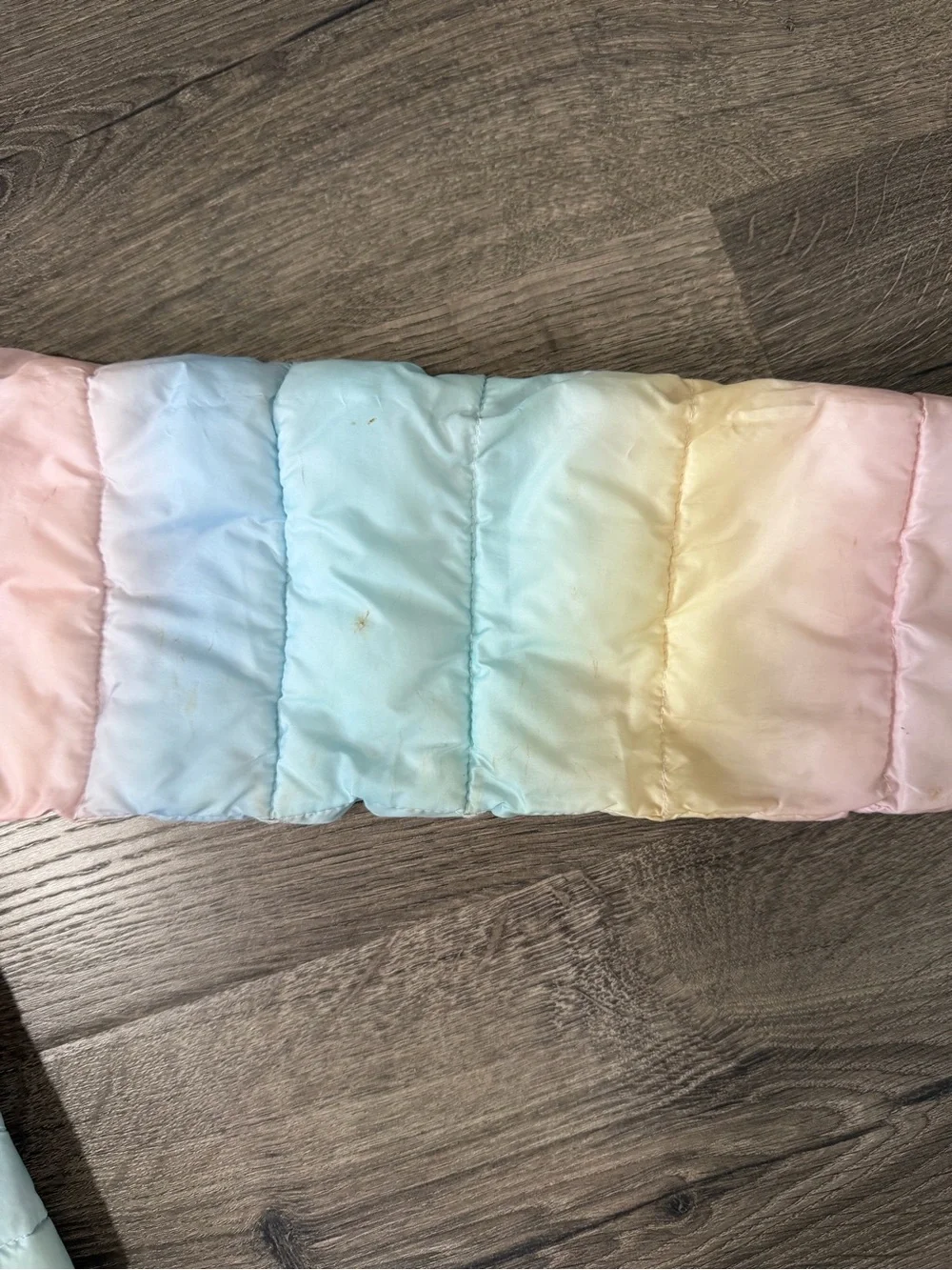 Gap Kids Hooded Puffer Jacket in Pastel Rainbow, Sz 10-11